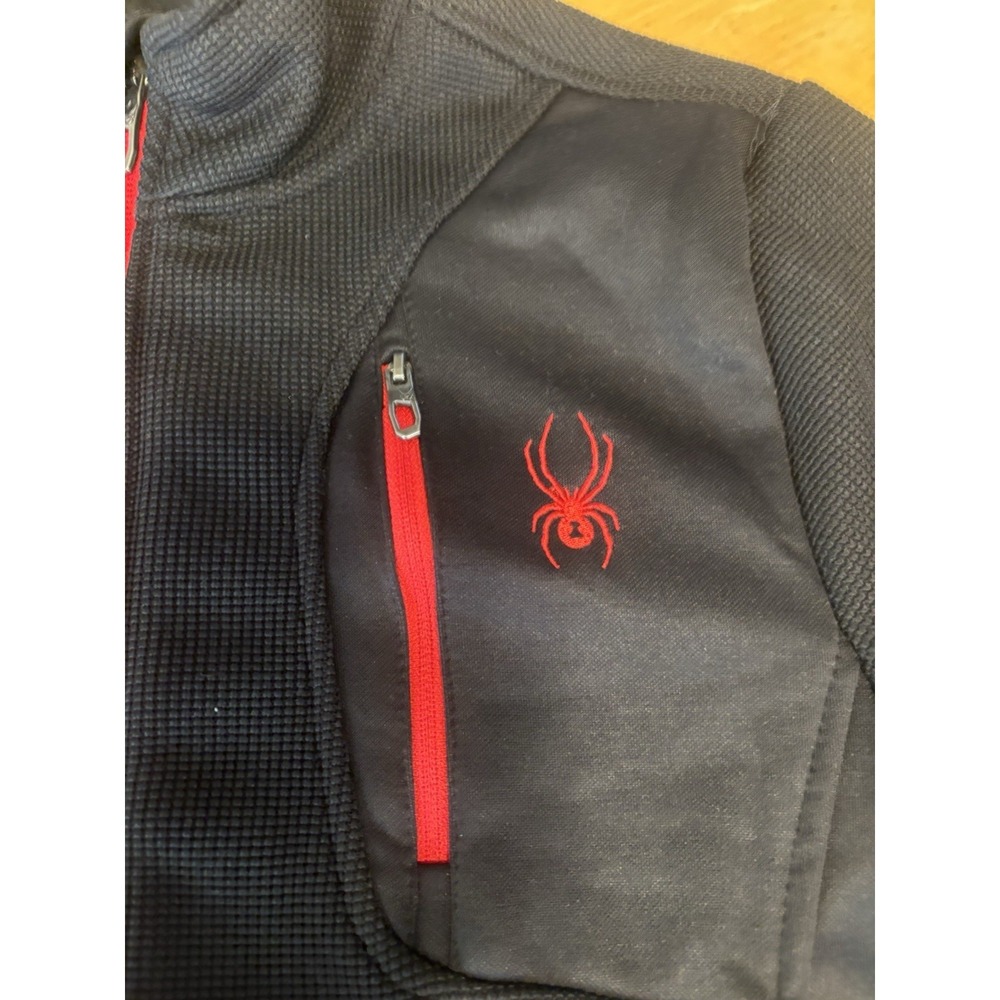 Spyder Jacket Full Zip Boys‎ Size XL (18-20) Red Black Fleece Inside